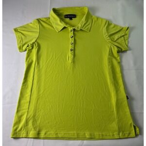 BirdeeSport Australia Womens Golf Polo Shirt Top Chartreuse Green‎ Size L